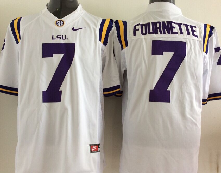 Men's LSU Tigers Leonard Fournett #7 White Jersey